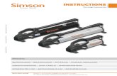 INSTRUCTIONS - Simson Power Tools 2020. 2. 19.¢  Simson Power Tools AB Nitv£¤gen 3 , 813 33 Hofors,