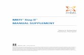 MBTI Step II MANUAL SUPPLEMENT - The Myers-Briggs