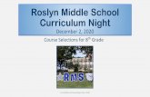 Roslyn Middle School Curriculum Night
