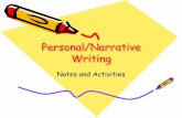 Personal/Narrative Writing - Mrs. Charlton's Online Classroom · PDF file personal narrative writing: Personal narrative writing is writing that deals with telling stories about your
