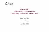 Kinematics Motion in 1-Dimension Graphing Kinematic lanasheridan/P50/Phys50-Lecture7.pdf Kinematics Motion in 1-Dimension Graphing Kinematic Quantities Lana Sheridan De Anza College