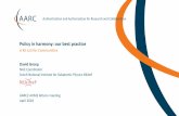 Policy in harmony: our best practice - Nikhef davidg/presentations/AARC2-NA3... Policy in harmony: our best practice April 2018 NA3 Coordinator Dutch National Institute for Subatomic