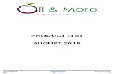 PRODUCT LIST AUGUST 2018 - · PDF fileMilo (Nestle) (2kg) Milo (Nestle) (1kg) Oros (5L) Tea Rooibos Espresso 1kg ... Biscuits Oreo 176g Biscuits Snacktime 400g Biscuits Romany Creams