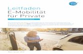 Leitfaden E-Mobilität für Private - · PDF file• 500 Euro pro E­Motorrad • 350 Euro pro E­Moped • 200 Euro pro (E­)Transportrad Die Förderung für E-Ladeinfrastruktur beträgt