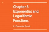 Chapter 8 Exponential and Logarithmic 8.1 ... COMPOUND INTEREST Exponential growth functions are used in real-life situations involvmg compound interest. Compound interest is interest