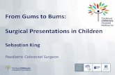 From Gums to Bums: Surgical Presentations in Children · PDF fileAppendix testis torsion Benign idiopathic scrotal oedema Foreskin anomalies Things that should hurt, but do not Testicular