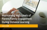 Maintaining High Levels of Parent/Family Engagement During