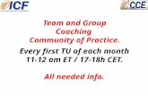 ICF Team & Group Coaching CoP - All needed info