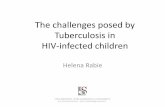 The challenges posed by Tuberculosis in HIV ... Tuberculosis in child hood Epidemiology of TB and HIV HIV exposed and infected children live with HIV-infected adults Where there is