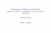 Veriﬁcation of Security Protocols