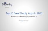 Top 10 free shopify apps