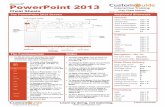 Microsoft PowerPoint 2013 - · PDF file Microsoft® PowerPoint 2013 Cheat Sheets The PowerPoint 2013 Screen Keyboard Shortcuts The Fundamentals To Create a New Presentation: Click