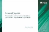 Astana Finance · PDF file 2. Developments since Term Sheet. January 15, 2010. Signing of MoU between JSC “SWF “Samruk-Kazyna” and the Company. March 19, 2010. FMSA has signed