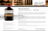 BERONIA TEMPRANILLO 2016 BERONIA TEMPRANILLO 2016Vintage: 2016 Denomination of Origin: DOCa Rioja Grape variety: 100% Tempranillo. Ageing: 9 months in mixed oak barrels of American