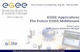 EGEE Applications The Future EGEE Middleware · PDF file BLAST – comparing DNA or protein sequences • BLAST is the first step for analysing new sequences: to compare DNA or protein