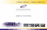 Community Partnerships STRONGER COMPANIES. STRONGER COMMUNITIES