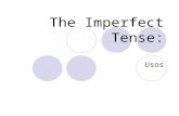 The Imperfect Tense: Usos Imperfect Tense: Describing a Situation The imperfect tense is also used: To describe people, places, and situations in the