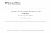 Undergraduate Certificate in Coaching 2020-2021