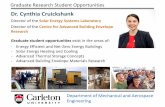 Dr. Cynthia Cruickshank - Carleton University · PDF file Dr. Cynthia Cruickshank. Director of the . Solar Energy Systems Laboratory. Director of the . Centre for Advanced Building