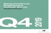 ManpowerGroup Employment Outlook Survey Switzerland Q4 2019 · PDF file 2019-08-30 · 8 ManpowerGroup Employment Outlook Survey Agriculture, Hunting, Forestry & Fishing The weakest