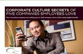 Corporate Culture Secrets of Five Companies Employees Love