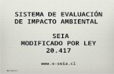 03/29/11 SISTEMA DE EVALUACIÓN DE IMPACTO AMBIENTAL SEIA SEIA MODIFICADO POR LEY 20.417